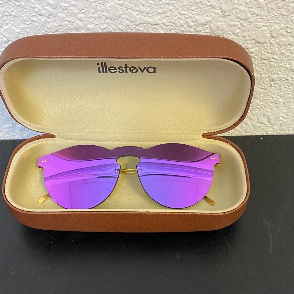 Illesteva Sunglasses with Vibrant Purple Lenses